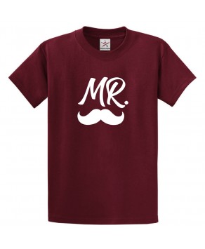 Mr With Moustache Classic Kids and Adults T-Shirt For Men